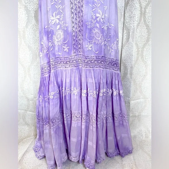 LoveShackFancy Ryan Maxi Dress In Lavender Size 4 - Picture 7 of 13